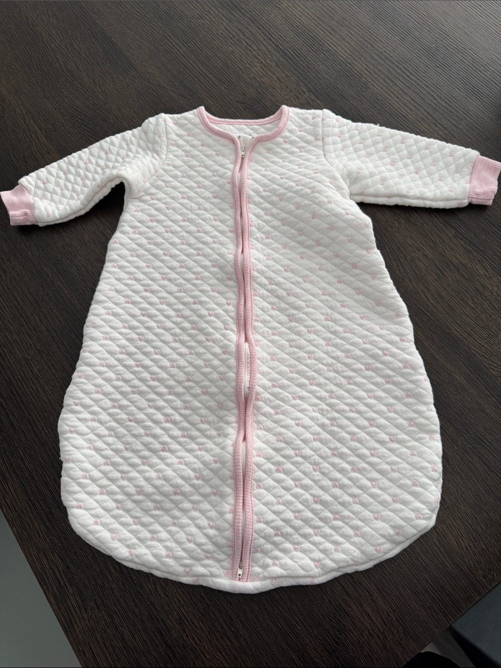 Baby Pink Quilted Zipper Sleep Sack - Kids Pajamas